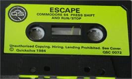 Cartridge artwork for Escape on the Commodore 64.