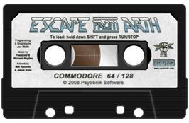 Cartridge artwork for Escape From Arth on the Commodore 64.