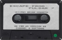 Cartridge artwork for Escape From Pulsar 7 on the Commodore 64.