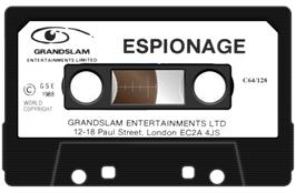 Cartridge artwork for Espionage on the Commodore 64.
