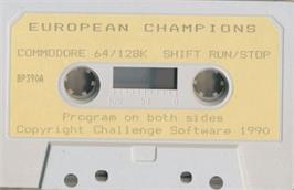 Cartridge artwork for European Champions (Challenge) on the Commodore 64.