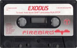 Cartridge artwork for Exodus (Firebird) on the Commodore 64.