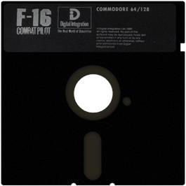 Cartridge artwork for F-16 Combat Pilot on the Commodore 64.