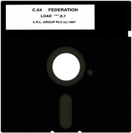 Cartridge artwork for Federation on the Commodore 64.