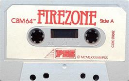 Cartridge artwork for Firezone on the Commodore 64.