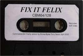 Cartridge artwork for Fix-It Felix Jr. on the Commodore 64.