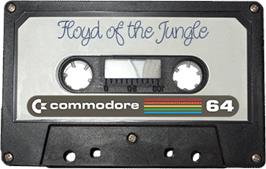 Cartridge artwork for Floyd of the Jungle on the Commodore 64.