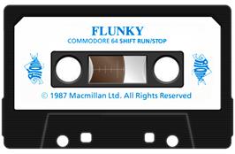 Cartridge artwork for Flunky on the Commodore 64.
