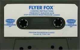 Cartridge artwork for Flyer Fox on the Commodore 64.