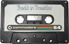 Cartridge artwork for Fred's In Troubles on the Commodore 64.