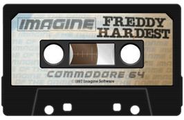 Cartridge artwork for Freddy Hardest in South Manhattan on the Commodore 64.