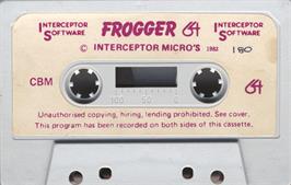 Cartridge artwork for Frogger 64 on the Commodore 64.