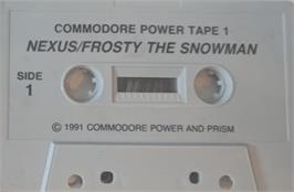 Cartridge artwork for Frosty the Snowman on the Commodore 64.