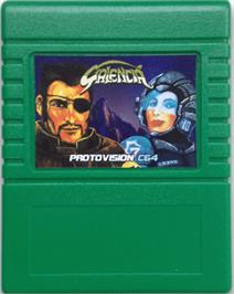 Cartridge artwork for Galencia on the Commodore 64.