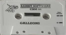 Cartridge artwork for Galleons on the Commodore 64.