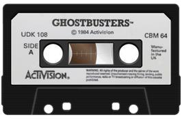 Cartridge artwork for Ghostbusters on the Commodore 64.