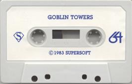 Cartridge artwork for Goblin Towers on the Commodore 64.
