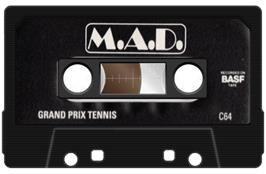 Cartridge artwork for Grand Prix Tennis on the Commodore 64.
