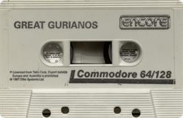 Cartridge artwork for Great Gurianos on the Commodore 64.