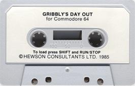 Cartridge artwork for Gribbly's Day Out on the Commodore 64.