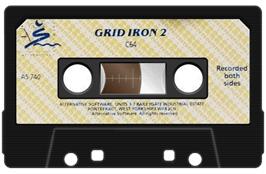 Cartridge artwork for Grid Iron on the Commodore 64.