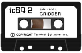 Cartridge artwork for Gridder on the Commodore 64.