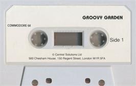 Cartridge artwork for Groovy Garden on the Commodore 64.