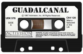 Cartridge artwork for Guadalcanal on the Commodore 64.