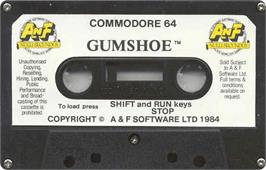 Cartridge artwork for Gumshoe on the Commodore 64.