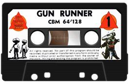 Cartridge artwork for Gun Runner (Mnemonic Productions) on the Commodore 64.