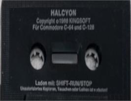 Cartridge artwork for Halcyon on the Commodore 64.