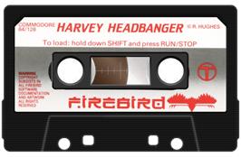 Cartridge artwork for Harvey Headbanger on the Commodore 64.