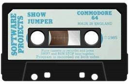 Cartridge artwork for Harvey Smith Showjumper on the Commodore 64.
