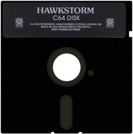 Cartridge artwork for Hawk Storm on the Commodore 64.