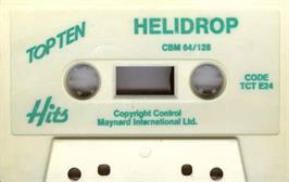 Cartridge artwork for Heli Drop on the Commodore 64.