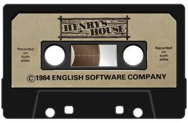Cartridge artwork for Henry's House on the Commodore 64.