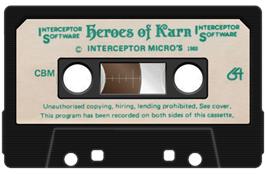 Cartridge artwork for Heroes of Karn on the Commodore 64.