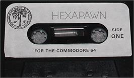 Cartridge artwork for Hexapawn (AR Software) on the Commodore 64.