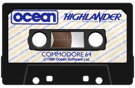 Cartridge artwork for Highlander on the Commodore 64.
