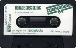 Cartridge artwork for Horace Goes Skiing on the Commodore 64.