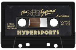 Cartridge artwork for Hyper Sports on the Commodore 64.