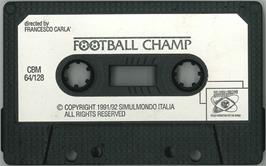 Cartridge artwork for I Play: Football Champ. on the Commodore 64.
