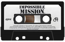Cartridge artwork for Impossible Mission on the Commodore 64.