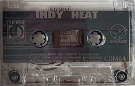 Cartridge artwork for Indy Heat on the Commodore 64.