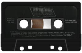 Cartridge artwork for International 3D Tennis on the Commodore 64.