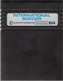 Cartridge artwork for International Soccer on the Commodore 64.