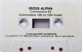 Cartridge artwork for Iridis Alpha on the Commodore 64.