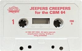 Cartridge artwork for Jeepers Creepers! on the Commodore 64.