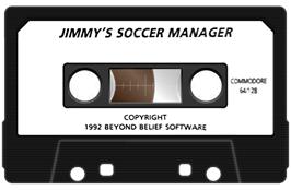 Cartridge artwork for Jimmy's Soccer Manager on the Commodore 64.