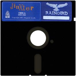 Cartridge artwork for Jinxter on the Commodore 64.
